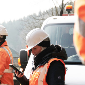 Sandra auf der Baustelle